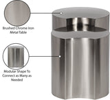 Dimple End Table - Contemporary Brushed Iron Design with Modular Shape for Stylish Living Spaces