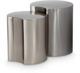 Dimple End Table - Contemporary Brushed Iron Design with Modular Shape for Stylish Living Spaces