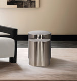 Dimple End Table - Contemporary Brushed Iron Design with Modular Shape for Stylish Living Spaces