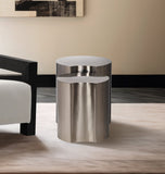 Dimple End Table - Contemporary Brushed Iron Design for Modern Spaces, Versatile & Stylish Accent Piece