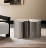 Dimple End Table - Contemporary Brushed Iron Design Perfect for Modern Living Spaces and Decor