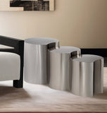 Dimple End Table – Stylish Brushed Metal Design for Contemporary Living Spaces and Modular Styling