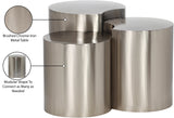 Dimple End Table - Stylish Brushed Metal Design for Contemporary Living Spaces and Modular Use