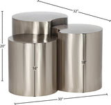 Dimple End Table - Stylish Brushed Metal Design for Contemporary Living Spaces and Modular Use