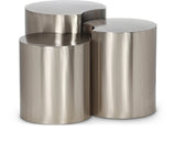 Dimple End Table - Stylish Brushed Metal Design for Contemporary Living Spaces and Modular Use