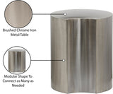 Dimple Contemporary End Table - Stylish Brushed Iron Design for Modern Living Spaces and Décor