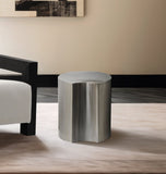 Dimple Contemporary End Table - Stylish Brushed Iron Design for Modern Living Spaces and Décor