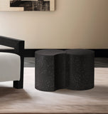 Dimple Black End Table - Contemporary Iron Design with Stylish Terrazo Pattern for Modern Spaces