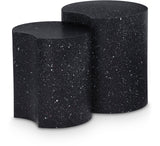 Dimple Black End Table - Contemporary Iron Design with Stylish Terrazo Pattern for Modern Spaces