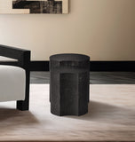 Dimple Black End Table - Contemporary Iron Design with Stylish Terrazo Pattern for Modern Spaces