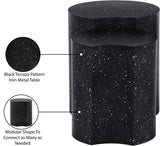 Dimple Black End Table - Contemporary Iron Design with Stylish Terrazo Pattern for Modern Spaces