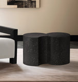 Dimple Black End Table - Contemporary Iron Design with Stylish Terrazo Pattern for Modern Spaces