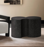 Dimple Black End Table - Contemporary Iron Design with Stylish Terrazo Pattern for Modern Spaces