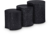 Dimple Black End Table - Contemporary Iron Design with Stylish Terrazo Pattern for Modern Spaces