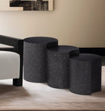 Dimple Black End Table - Contemporary Iron Design with Stylish Terrazo Pattern for Modern Spaces