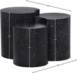 Dimple Black End Table - Contemporary Iron Design with Stylish Terrazo Pattern for Modern Spaces