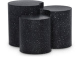 Dimple Black End Table - Contemporary Iron Design with Stylish Terrazo Pattern for Modern Spaces