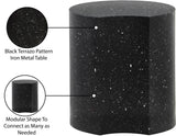 Dimple Black End Table - Contemporary Iron Design with Stylish Terrazo Pattern for Modern Spaces