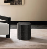 Dimple Black End Table - Contemporary Iron Design with Stylish Terrazo Pattern for Modern Spaces