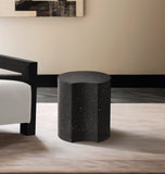 Dimple Black End Table - Contemporary Iron Design with Stylish Terrazo Pattern for Modern Spaces