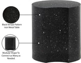 Dimple Black End Table - Contemporary Iron Design with Stylish Terrazo Pattern for Modern Spaces