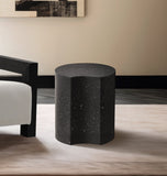 Dimple Black End Table - Contemporary Iron Design with Stylish Terrazo Pattern for Modern Spaces