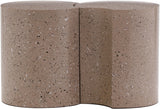 Dimple End Table - Contemporary Brushed Iron Design with Modular Shape for Stylish Living Spaces