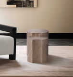 Dimple End Table - Contemporary Brushed Iron Design with Modular Shape for Stylish Living Spaces