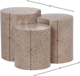 Dimple End Table - Stylish Brushed Metal Design for Contemporary Living Spaces and Modular Use