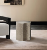 Dimple Contemporary End Table - Stylish Brushed Iron Design for Modern Living Spaces and Décor