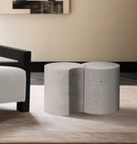 Dimple End Table - Contemporary Brushed Iron Design with Modular Shape for Stylish Living Spaces