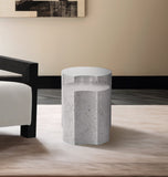 Dimple End Table - Contemporary Brushed Iron Design with Modular Shape for Stylish Living Spaces