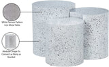 Dimple End Table - Stylish Brushed Metal Design for Contemporary Living Spaces and Modular Use