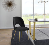 Logan Contemporary Dining Chair Set with Comfortable Foam Cushioning and Elegant Gold Legs