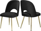 Logan Contemporary Dining Chair Set with Comfortable Foam Cushioning and Elegant Gold Legs