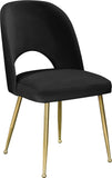 Logan Contemporary Dining Chair Set with Comfortable Foam Cushioning and Elegant Gold Legs