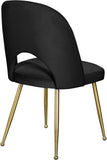 Logan Contemporary Dining Chair Set with Comfortable Foam Cushioning and Elegant Gold Legs