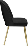 Logan Contemporary Dining Chair Set with Comfortable Foam Cushioning and Elegant Gold Legs