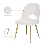 Logan Contemporary Dining Chair Set with Comfortable Foam Cushioning and Elegant Gold Legs