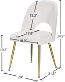 Logan Contemporary Dining Chair Set with Comfortable Foam Cushioning and Elegant Gold Legs
