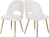 Logan Contemporary Dining Chair Set with Comfortable Foam Cushioning and Elegant Gold Legs