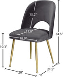 Logan Contemporary Dining Chair Set with Comfortable Foam Cushioning and Elegant Gold Legs