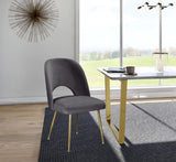 Logan Contemporary Dining Chair Set with Comfortable Foam Cushioning and Elegant Gold Legs
