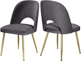 Logan Contemporary Dining Chair Set with Comfortable Foam Cushioning and Elegant Gold Legs