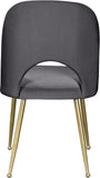 Logan Contemporary Dining Chair Set with Comfortable Foam Cushioning and Elegant Gold Legs