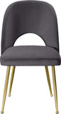 Logan Contemporary Dining Chair Set with Comfortable Foam Cushioning and Elegant Gold Legs
