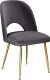 Logan Contemporary Dining Chair Set with Comfortable Foam Cushioning and Elegant Gold Legs