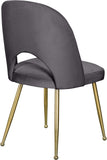 Logan Contemporary Dining Chair Set with Comfortable Foam Cushioning and Elegant Gold Legs
