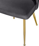 Logan Contemporary Dining Chair Set with Comfortable Foam Cushioning and Elegant Gold Legs