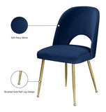 Logan Contemporary Dining Chair Set with Comfortable Foam Cushioning and Elegant Gold Legs